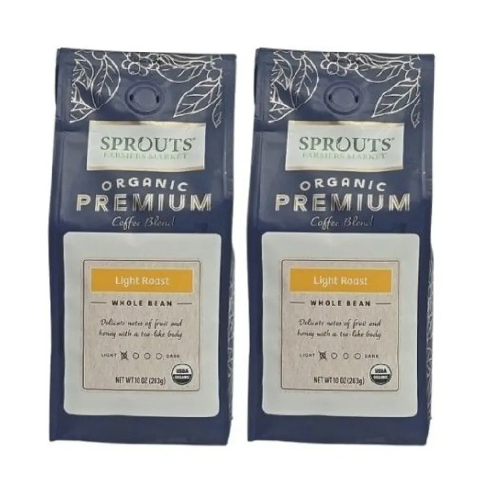 2-PACK Sprouts Organic Premium Coffee Blend Light Roast Whole Bean 10oz